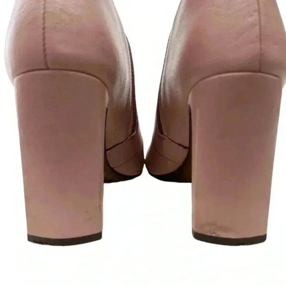 L’Intervalle High Heel Ankle Boots Pink Leather Square Toe Side Zippers 40 9-9.5 - Picture 10 of 16